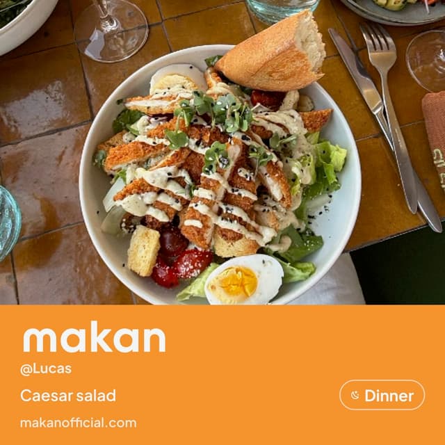 Chicken Caesar salad on Makan