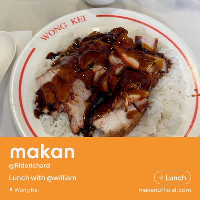 Char siu rice on Makan