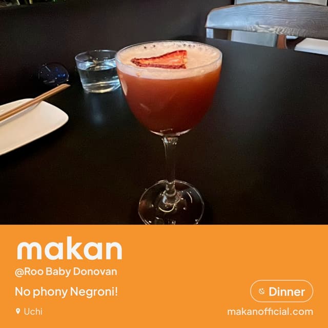 Negroni cocktail on Makan