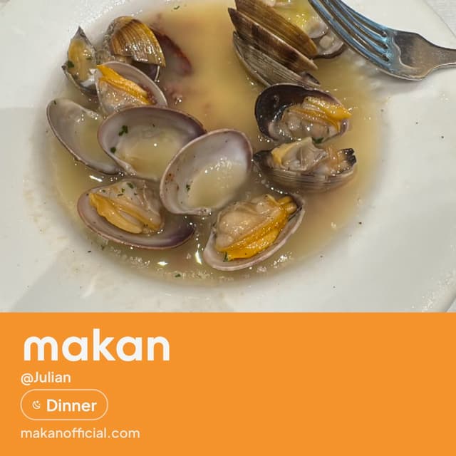Clams in white wine on Makan