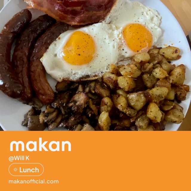 Full English breakfast on Makan