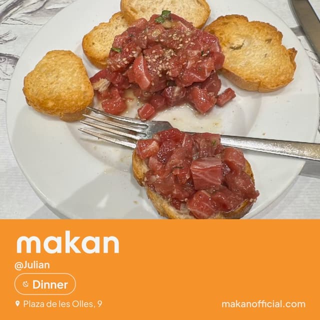Tomato bruschetta on Makan