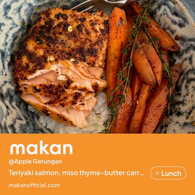 Salmon with carrots on Makan