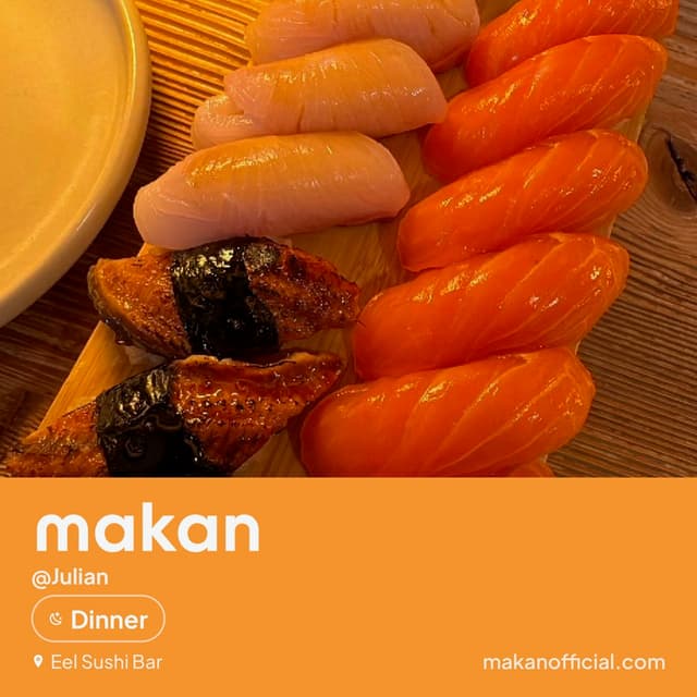 Sushi nigiri on Makan