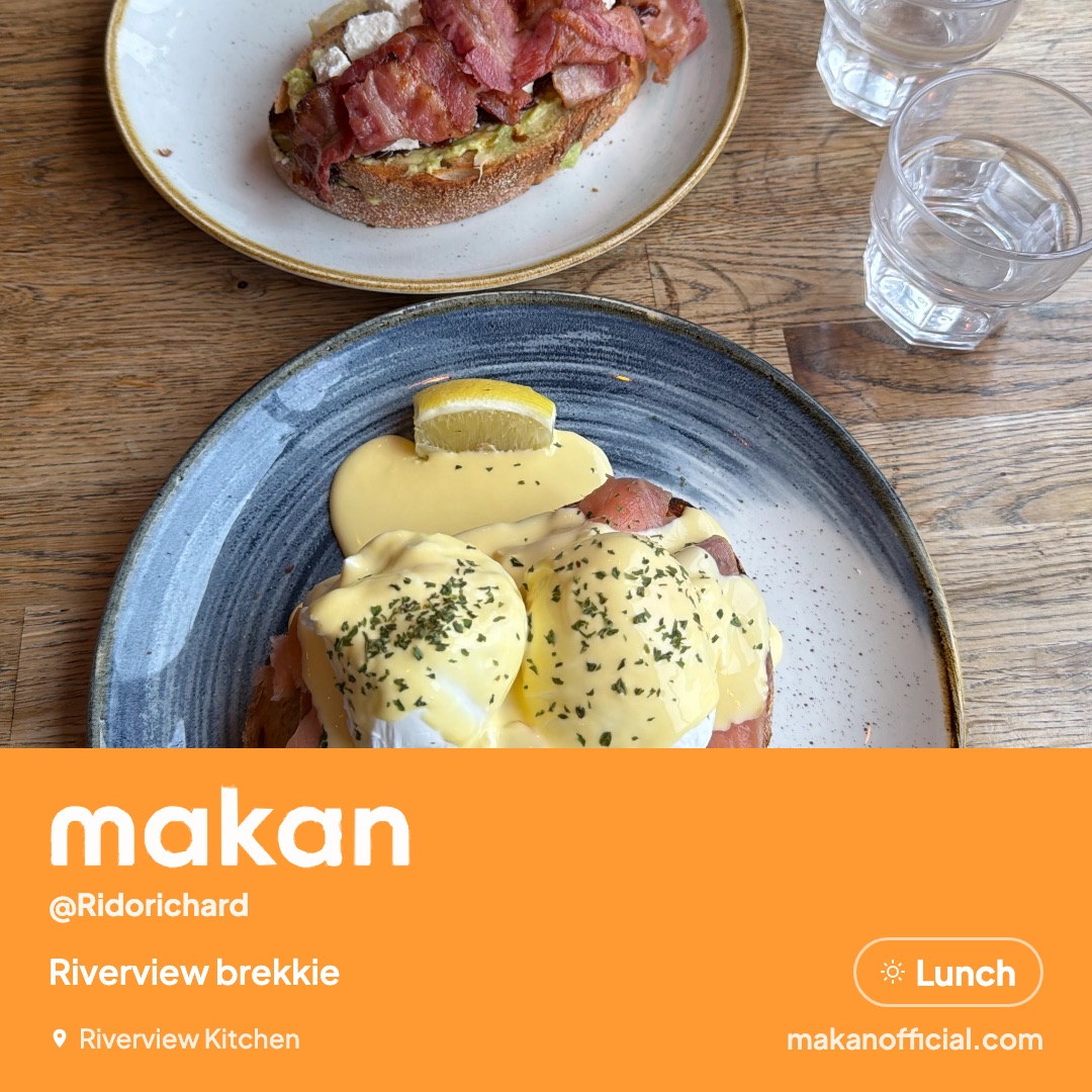 Riverview brekkie at Riverview Kitchen — shared on Makan