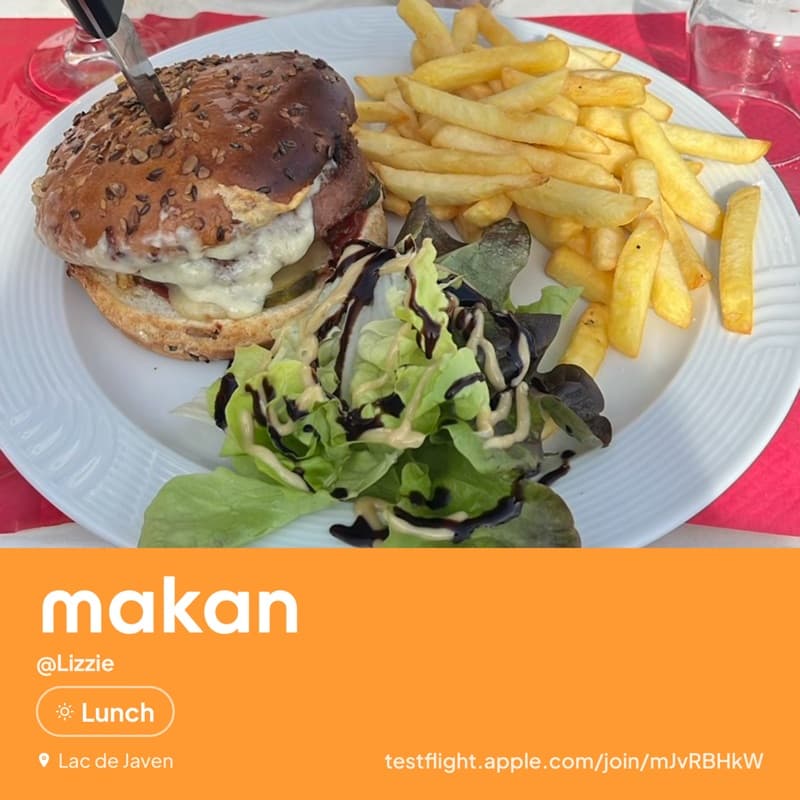 Burger and fries shared on Makan by @Lizzie