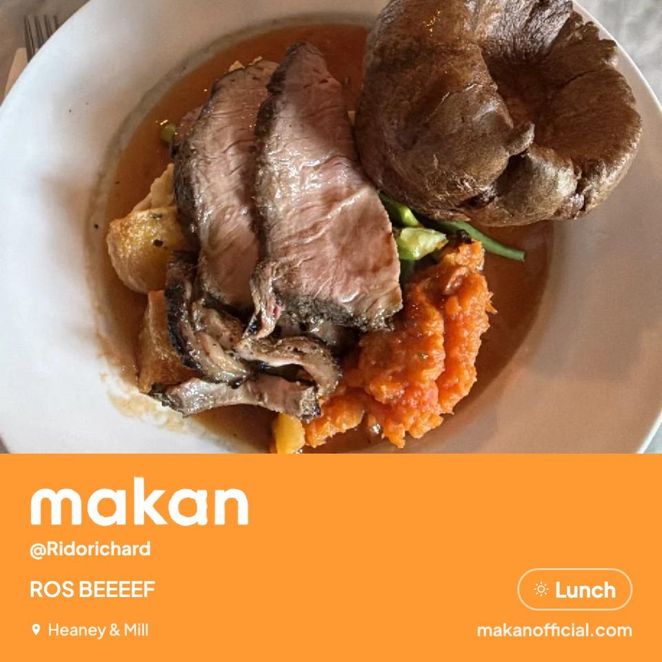 Roast beef at Heaney & Mill