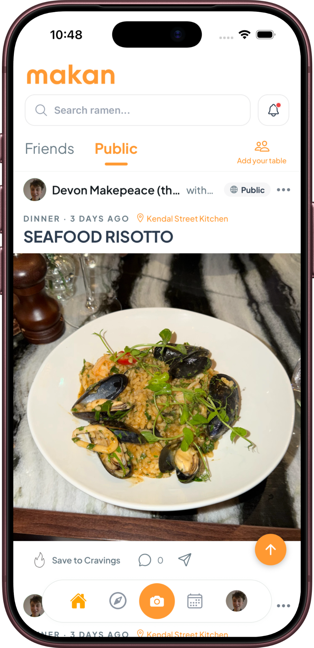 Makan's Public feed showing SEAFOOD RISOTTO at Kendal Street Kitchen